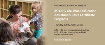 Webinar: BC Early Childhood Education Assistant & Basic Certificate Programs